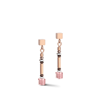 Coeur De Lion GeoCUBE® Shades of Rose-Lilac Earrings - Rococo Jewellery