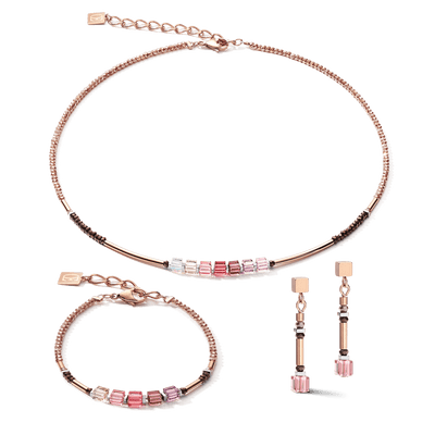 Coeur De Lion GeoCUBE® Shades of Rose-Lilac Earrings - Rococo Jewellery