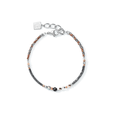 Coeur De Lion Grey-Crystal Striped Onyx & Swarovski® Crystals Amulet Bracelet - Rococo Jewellery