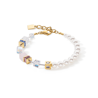 Coeur De Lion Pastel GeoCUBE® and Precious Pearls Fusion Bracelet - Rococo Jewellery