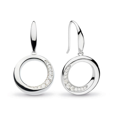 Kit Heath Bevel Cirque CZ Drop Earrings in Sterling Silver - Rococo Jewellery