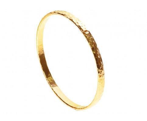 Gold Hammered Bangle - 14ct Rolled Gold - Rococo Jewellery