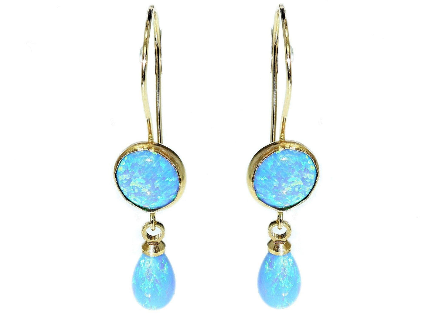 Yaron Morhaim 14ct Rolled Gold Opal Drop Earrings - Rococo Jewellery