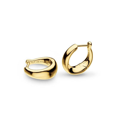 Kit Heath Bevel Cirque Small Hinged 18ct Gold Huggie Hoop Earrings - Rococo Jewellery