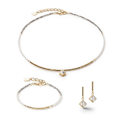 Coeur De Lion Brilliant Square Gold-Crystal Bracelet - Rococo Jewellery