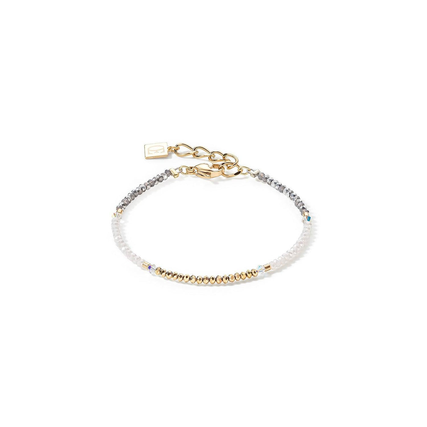 Coeur De Lion Brilliant Square Gold-Crystal Bracelet - Rococo Jewellery