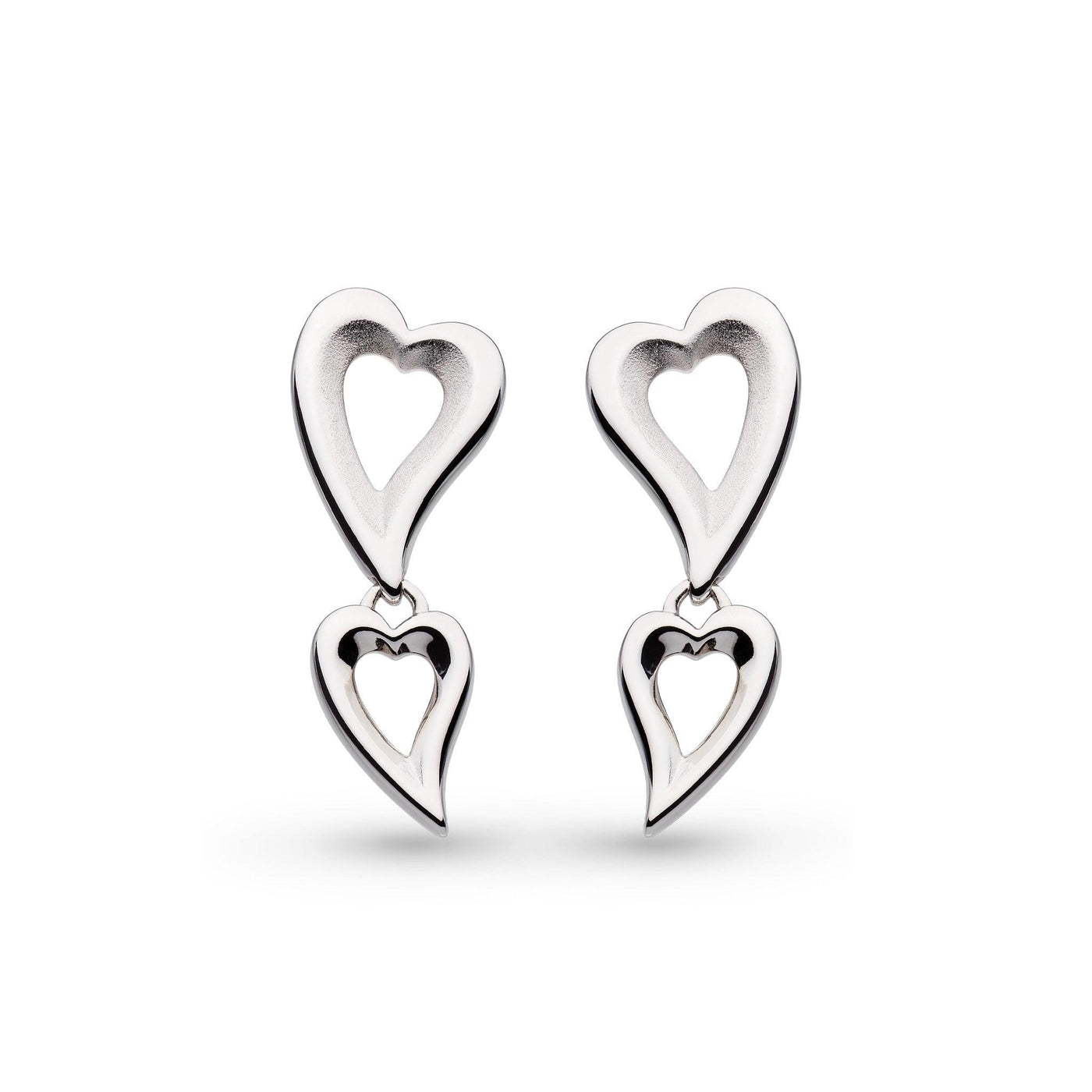 Kit Heath Desire Love Story Heart Duo Drop Earrings - Rococo Jewellery