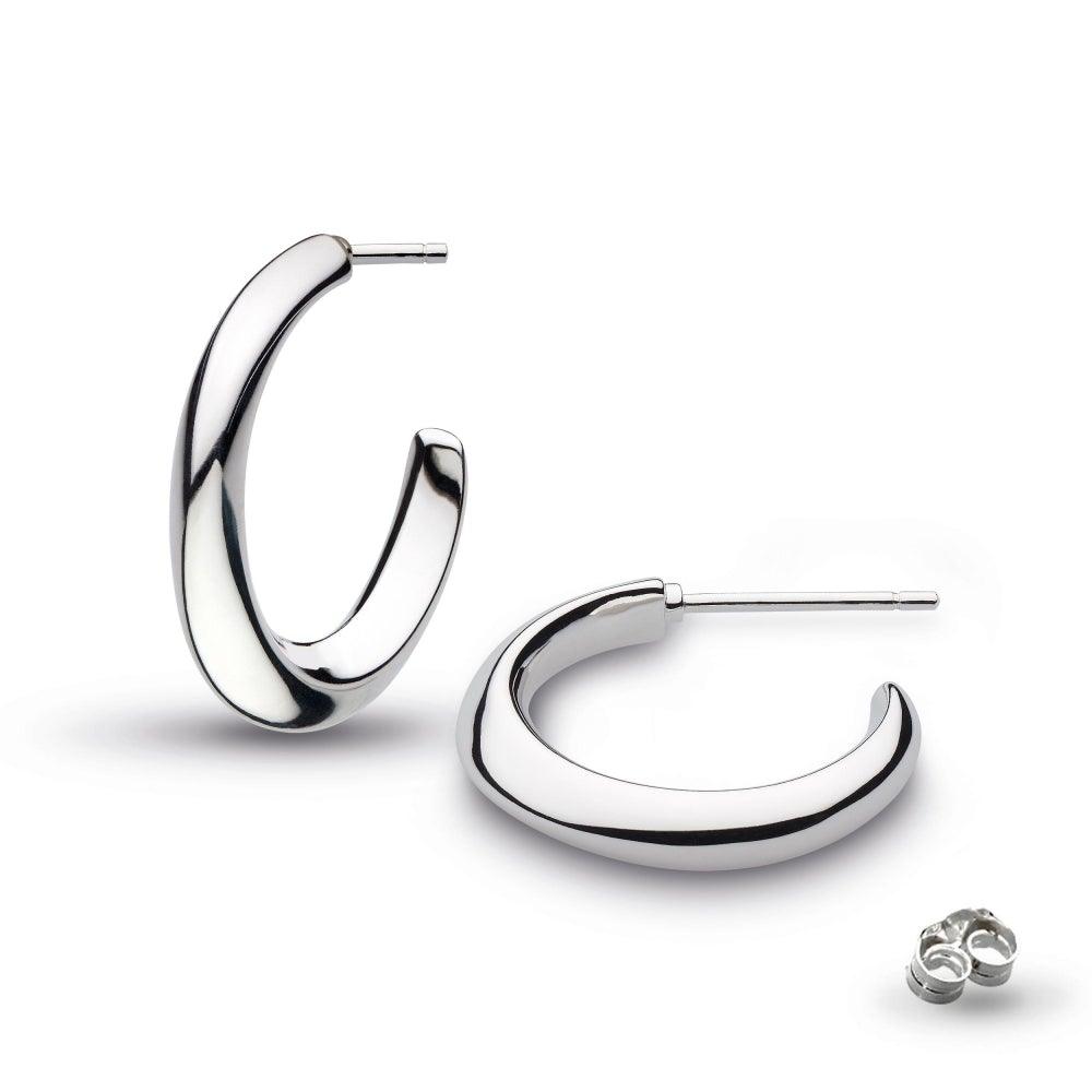 Kit Heath Bevel Cirque 20mm Semi Hoop Stud Earrings - Rococo Jewellery