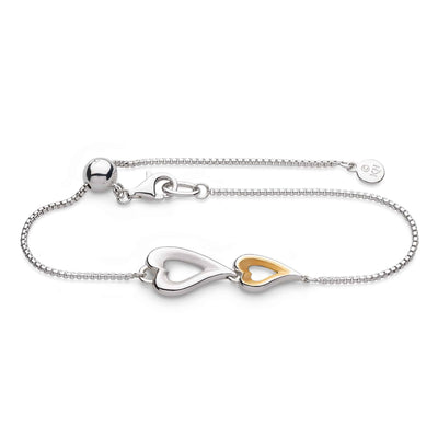 Kit Heath Love Story Golden Twin Heart Slider Bracelet - Rococo Jewellery