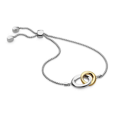 Kit Heath Bevel Cirque Link Rose/Yellow Gold Toggle Bracelet - Rococo Jewellery