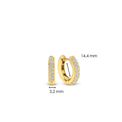 Ti Sento Cubic Zirconia Hoop Earrings - Gold, Rose Gold and Silver - Rococo Jewellery