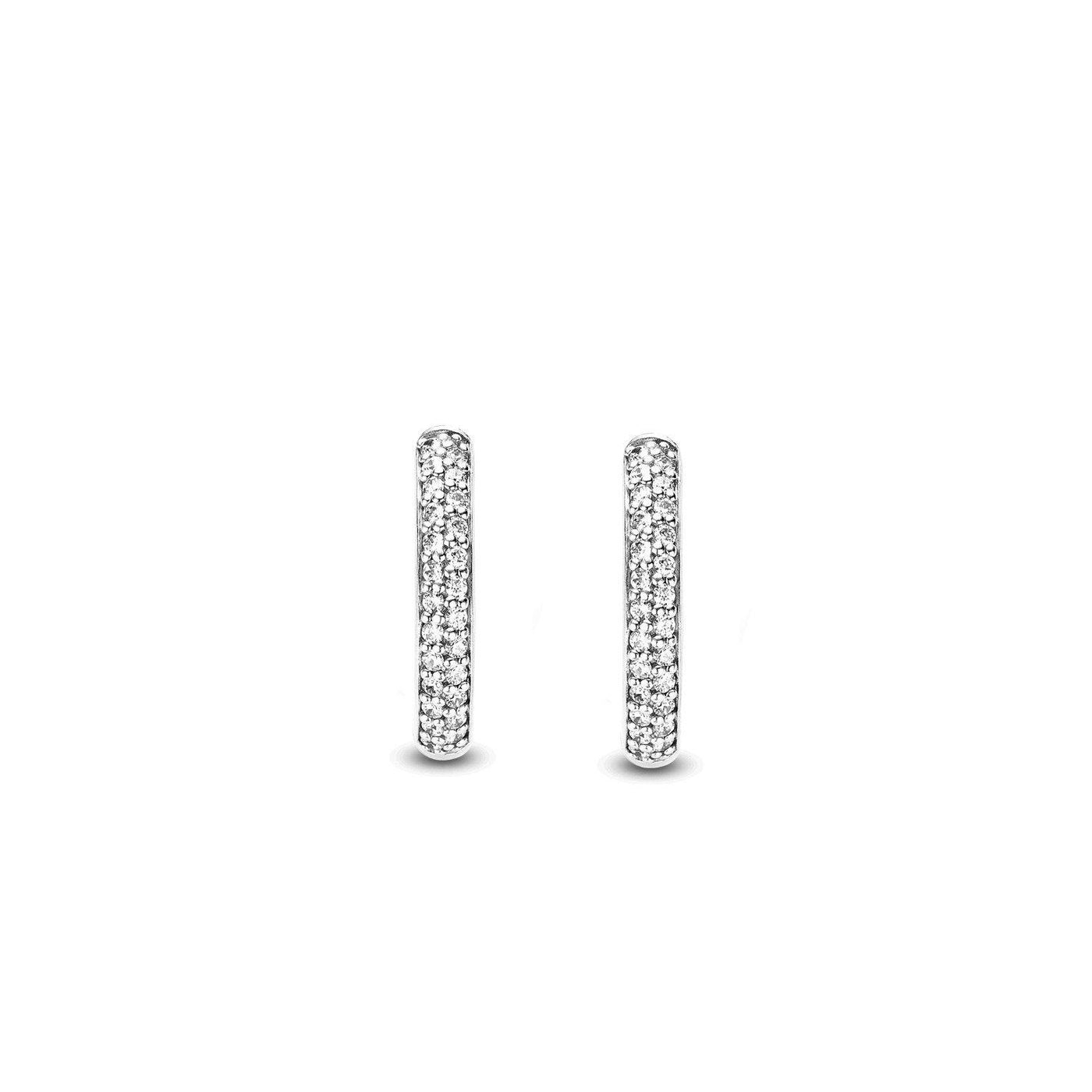 Ti Sento Silver Cubic Zirconia 20mm Hoop Earrings - Rococo Jewellery