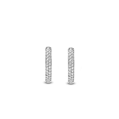 Ti Sento Silver Cubic Zirconia 20mm Hoop Earrings - Rococo Jewellery