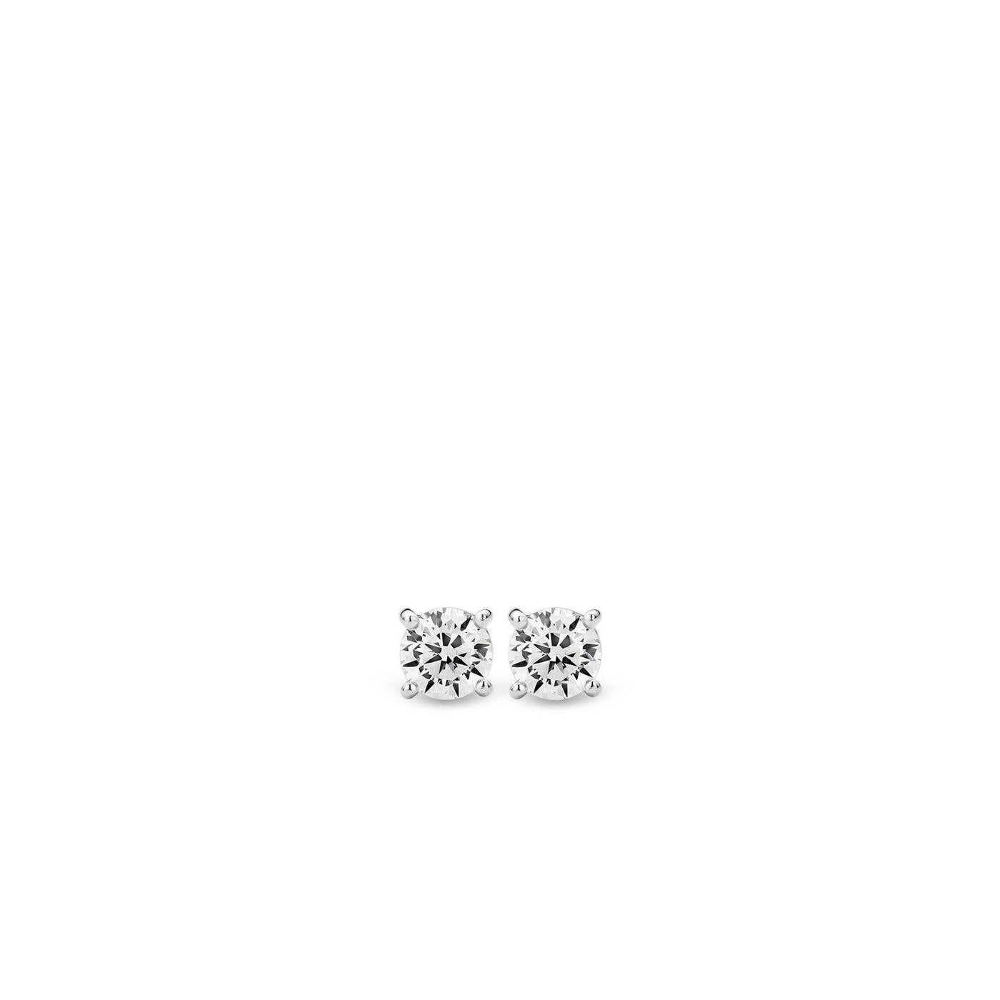 Ti Sento Sterling Silver 6mm Cubic Zirconia Stud Earrings - Rococo Jewellery