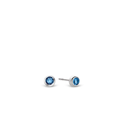 Ti Sento Sterling Silver Blue Crystal Stud Earrings - Rococo Jewellery