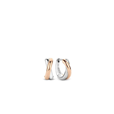 Ti Sento Crossover Hoop Earrings - 18ct Yellow or Rose Gold Vermeil - Rococo Jewellery