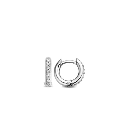 Ti Sento Sterling Silver Cubic Zirconia Hoop Earrings - Rococo Jewellery