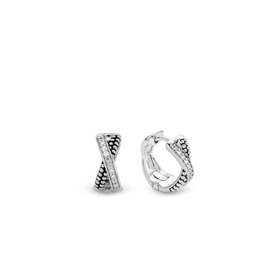 Ti Sento Sterling Silver Crossover Hoop Earrings - Rococo Jewellery