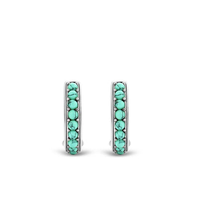 Ti Sento Sterling Silver Turquoise Hoop Earrings - Rococo Jewellery