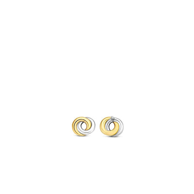 Ti Sento Mixed Gold and Silver Infinity Stud Earrings - Rococo Jewellery