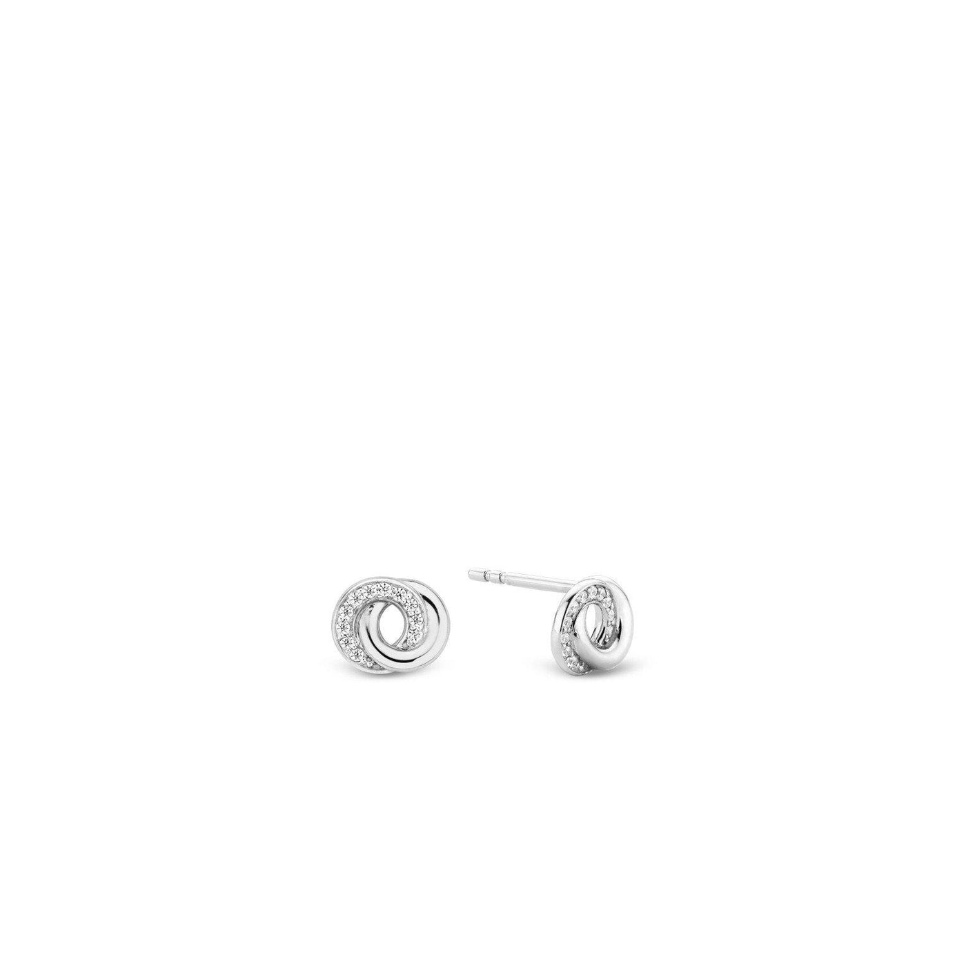 Ti Sento Sterling Silver Circles Sparkle Stud Earrings - Rococo Jewellery