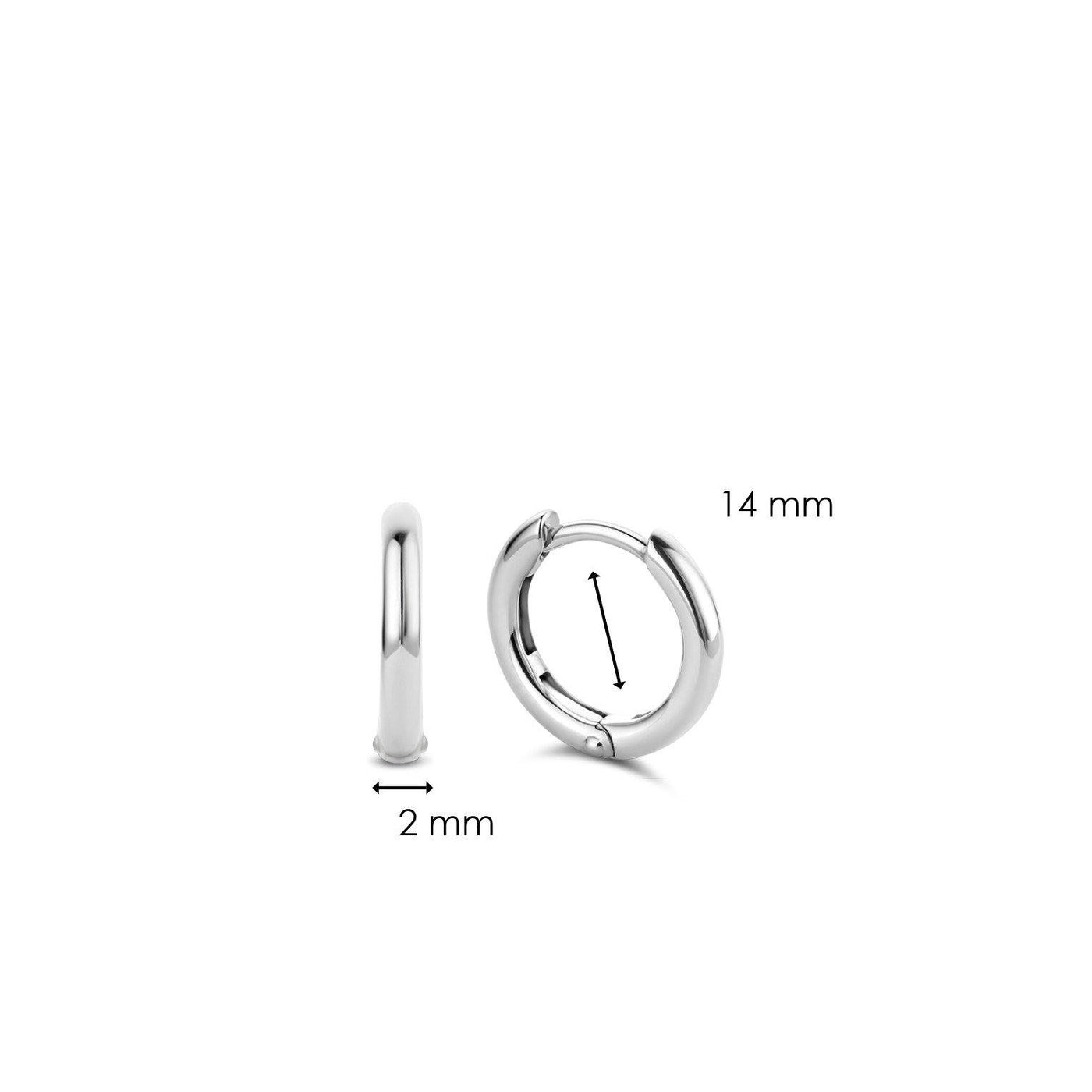 Ti Sento 14mm Hoop Earrings - 18ct Gold Vermeil Sterling Silver - Rococo Jewellery