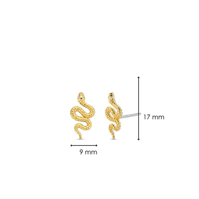 Ti Sento Gold Vermeil Snake Stud Earrings - Rococo Jewellery