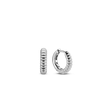 Ti Sento Ribbed Structure Hoop Earrings - Rococo Jewellery
