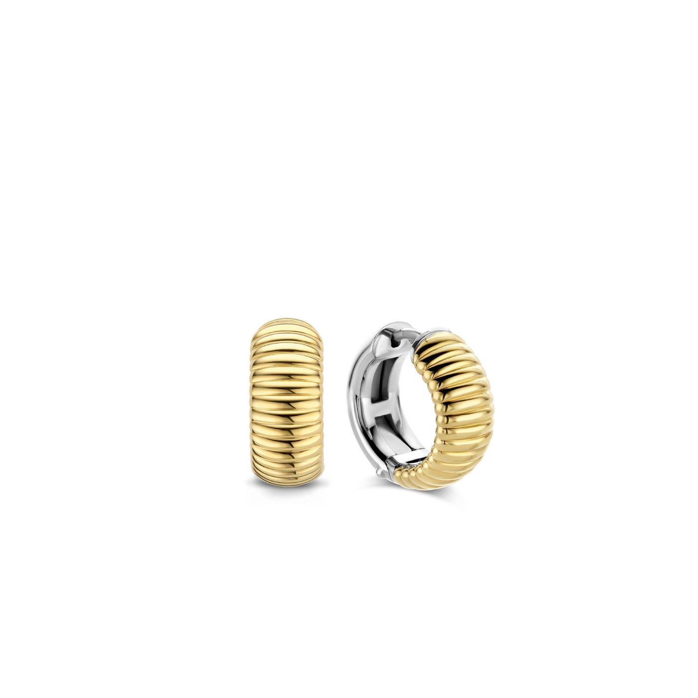 Ti Sento Wide Ribbed Structure Hoops - Rococo Jewellery