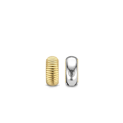 Ti Sento Wide Gold Ribbed Structure Hoops - Rococo Jewellery