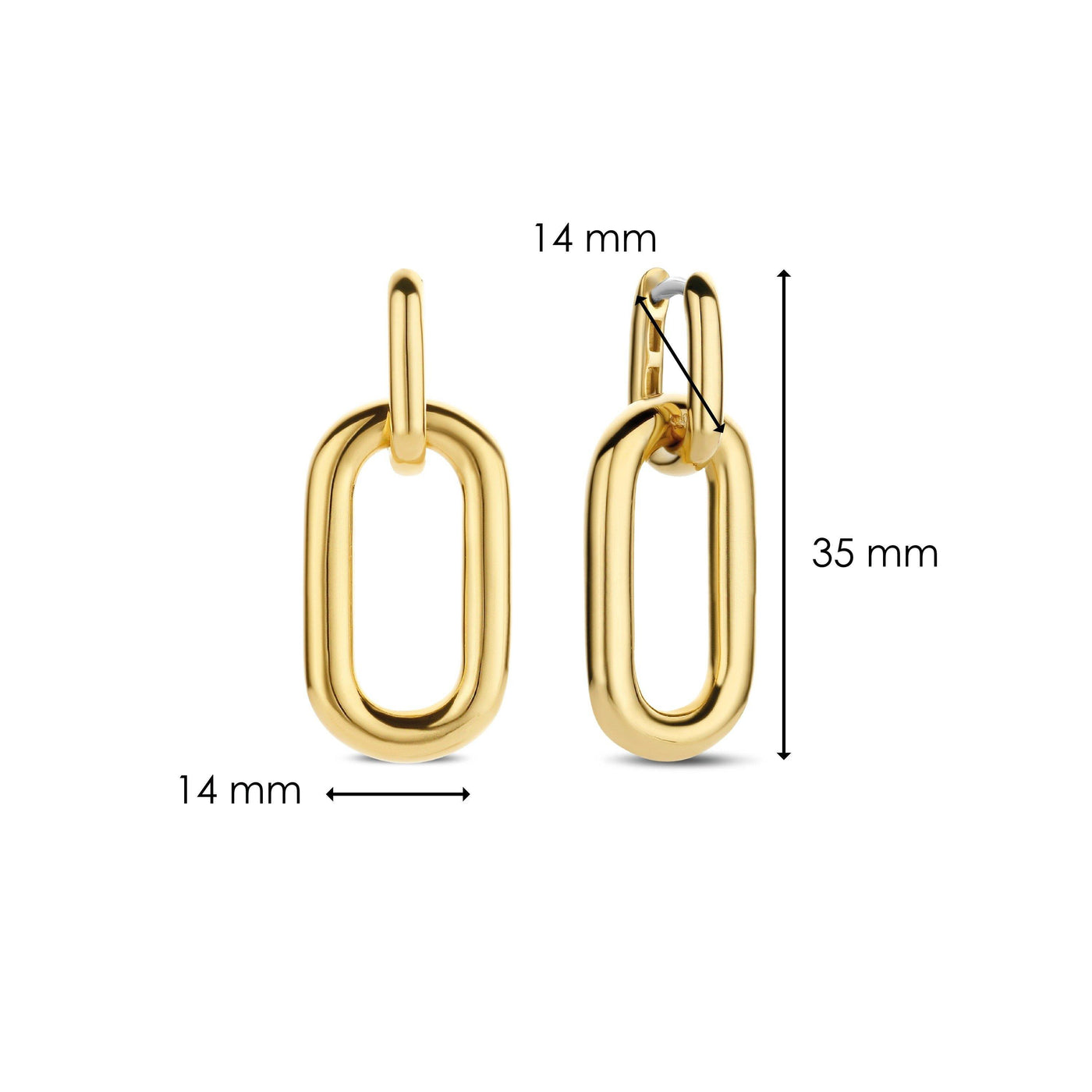 Ti Sento 18ct Gold Vermeil Chunky Connected Links Earrings - Rococo Jewellery