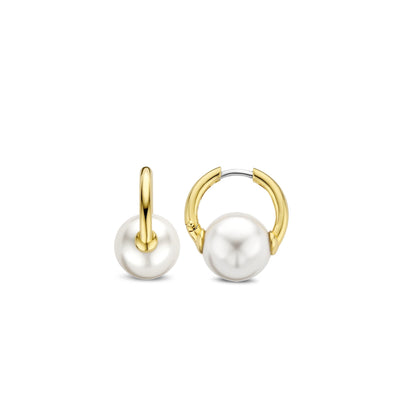 Ti Sento Statement Round Pearl Hoop Earrings - Rococo Jewellery