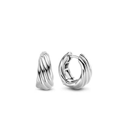 Ti Sento Sterling Silver Twisted Hoop Earrings - Rococo Jewellery