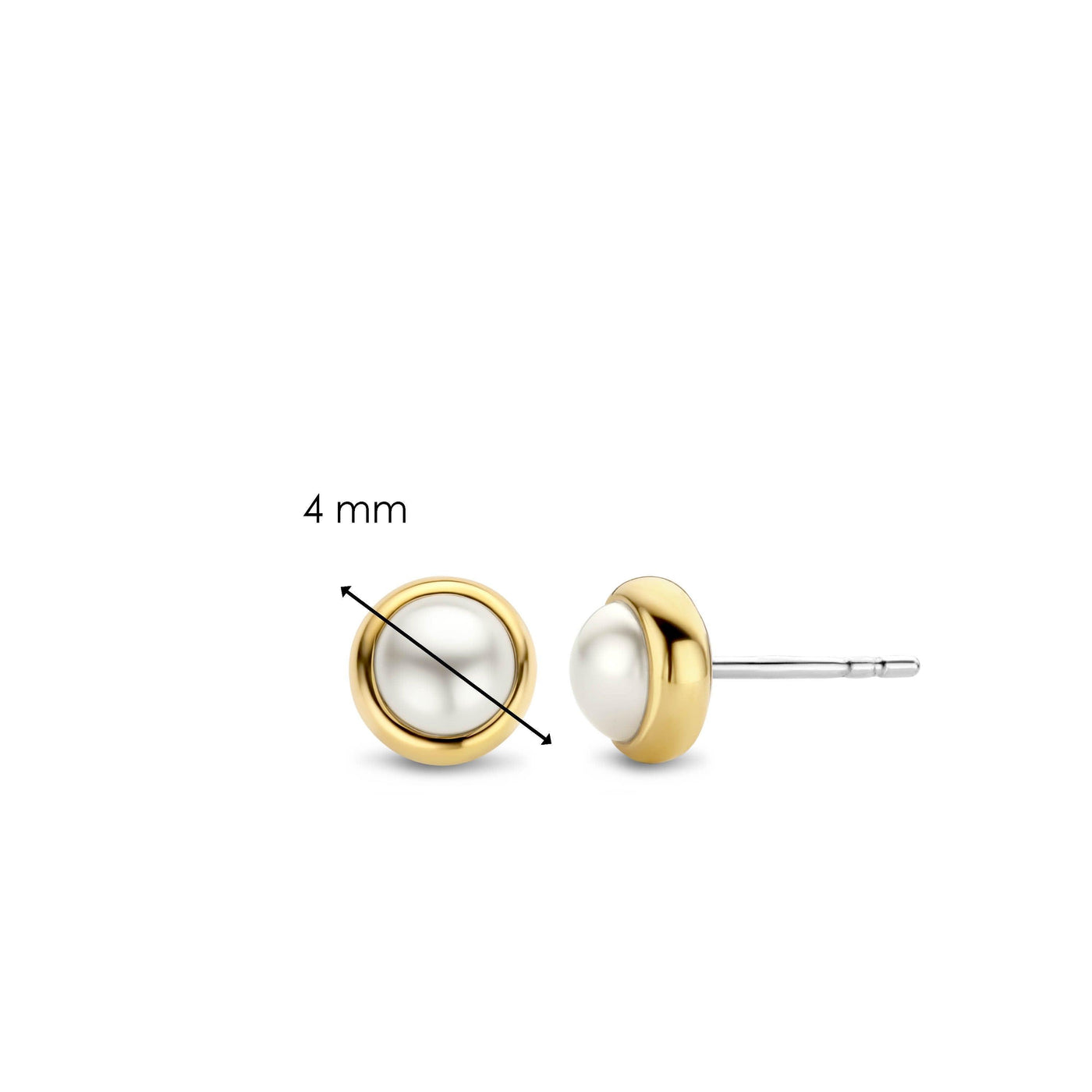 Ti Sento 18ct Gold Vermeil Pearl Stud Earrings - Rococo Jewellery