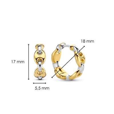 Ti Sento 18ct Gold Vermeil Anchor Hoop Earrings - Rococo Jewellery