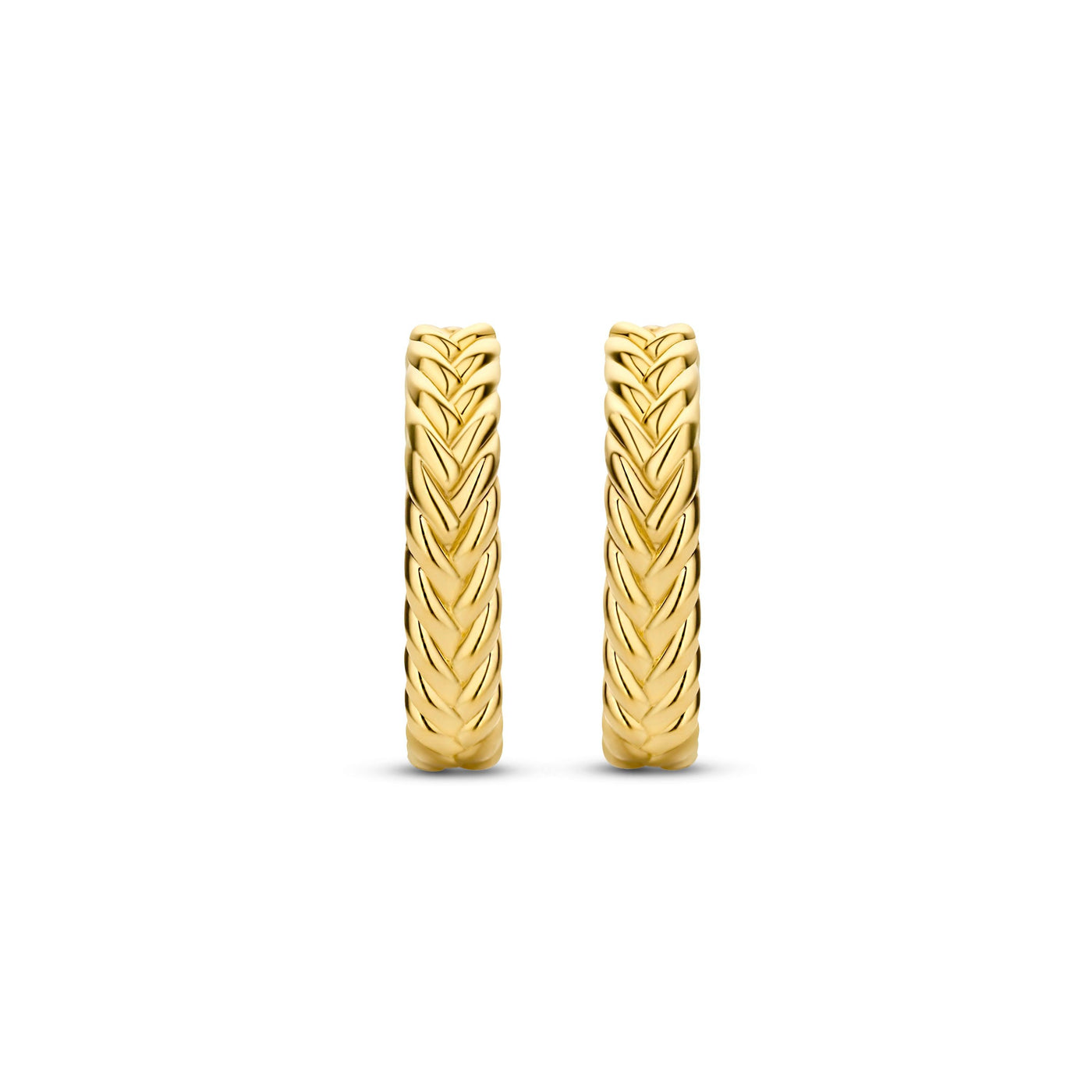 Ti Sento 18ct Gold Vermeil Herringbone Hoop Earrings - Rococo Jewellery