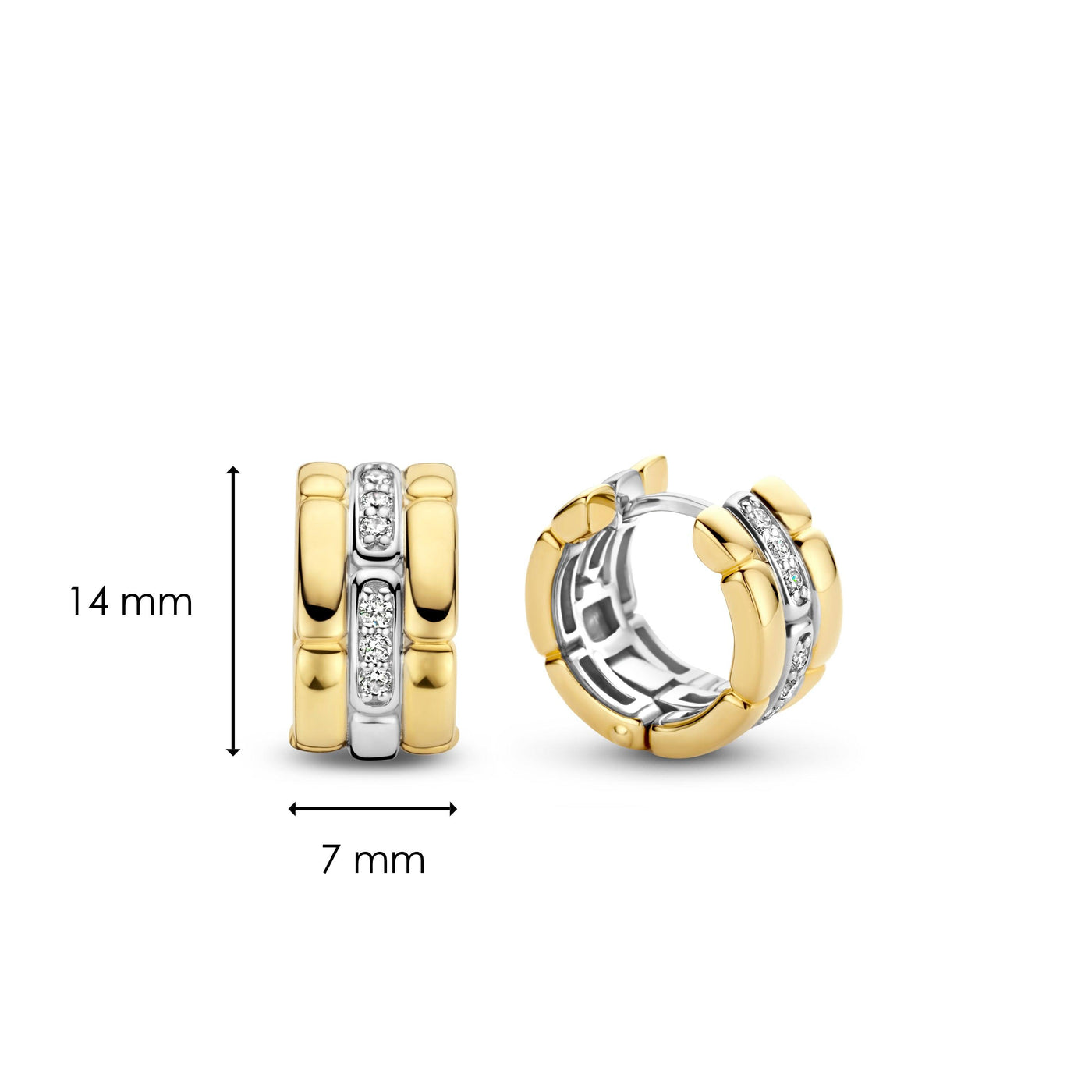 Ti Sento Gold Cubic Zirconia Hoop Earrings - Rococo Jewellery