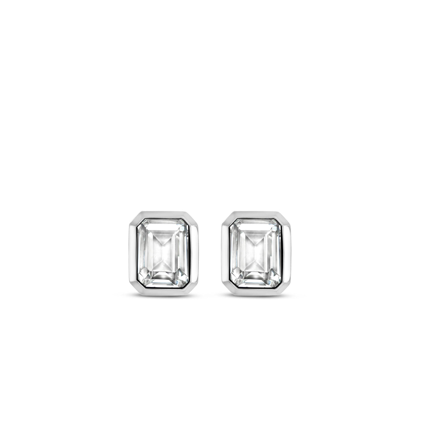 Ti Sento Sterling Silver Cubic Zirconia Stud Earrings - Rococo Jewellery