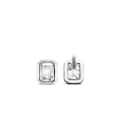 Ti Sento Sterling Silver Cubic Zirconia Stud Earrings - Rococo Jewellery