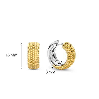 Ti Sento Wide Structured Gold Hoop Earrings - Rococo Jewellery