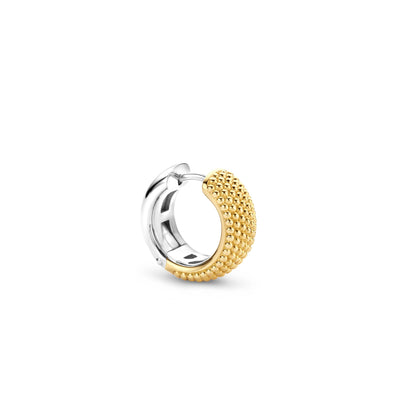 Ti Sento Wide Structured Gold Hoop Earrings - Rococo Jewellery