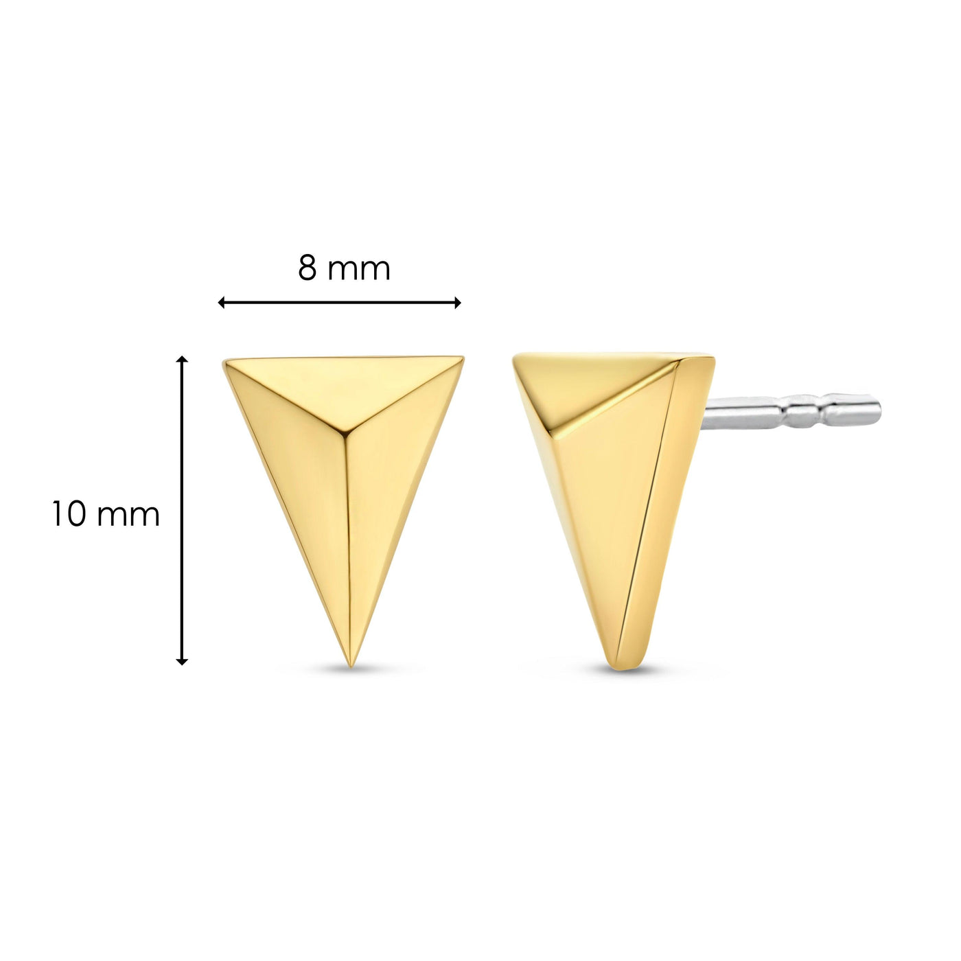 Ti Sento 18ct Gold Vermeil Stud Structure Earrings - Rococo Jewellery