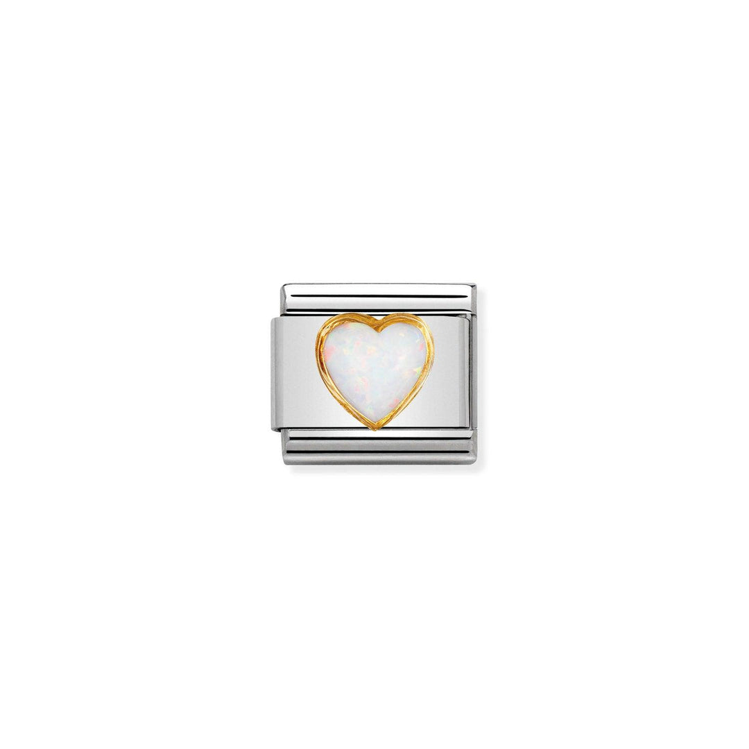 Nomination Classic Opal Heart in 18ct Gold Charm – Rococo Jewellery