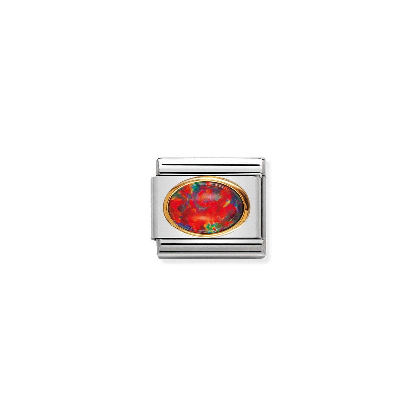 Nomination Classic Red Opal Charm on Stainless Steel and 18ct Gold - Rococo Jewellery