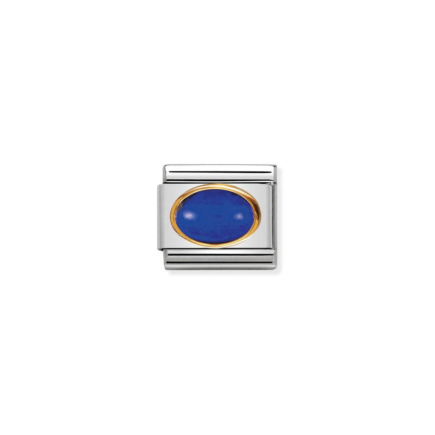 Nomination Classic Oval Lapis 18ct Gold Charm - Rococo Jewellery