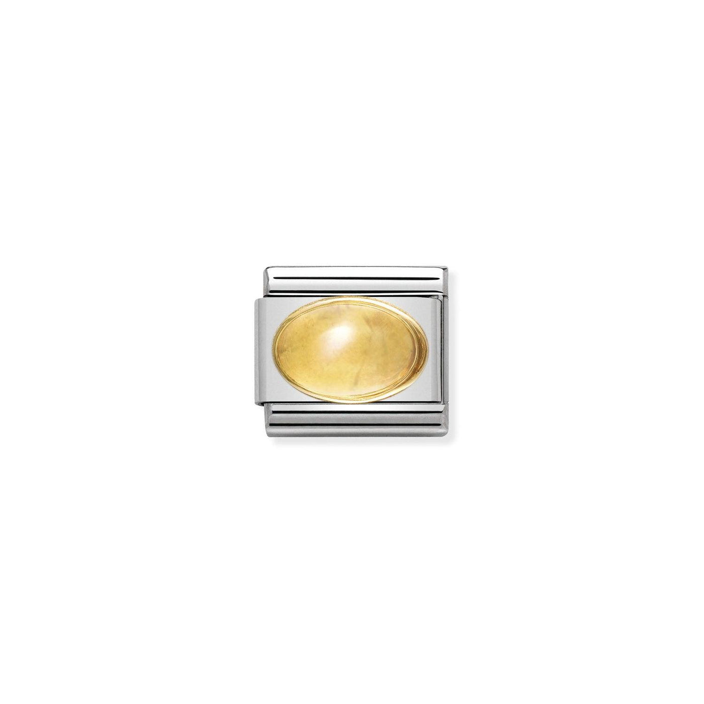 Nomination Classic Oval Citrine 18ct Gold Charm - Rococo Jewellery