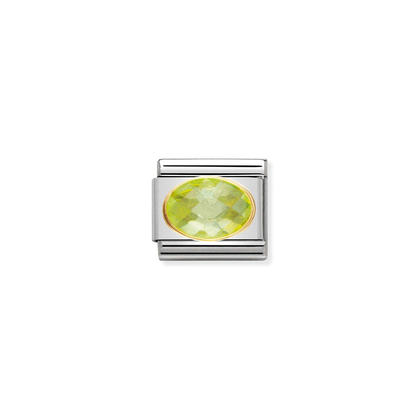 Nomination Classic 18ct Gold and Light Green Faceted CZ - Rococo Jewellery