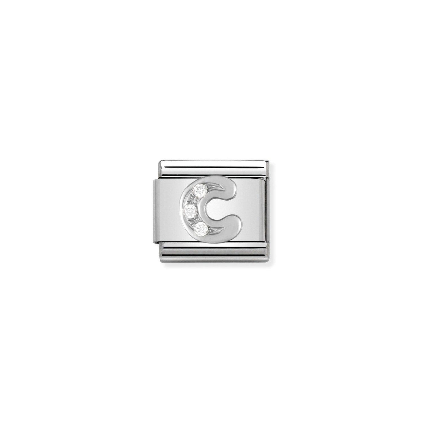 Nomination Classic CZ Silver Letter C Charm - Rococo Jewellery