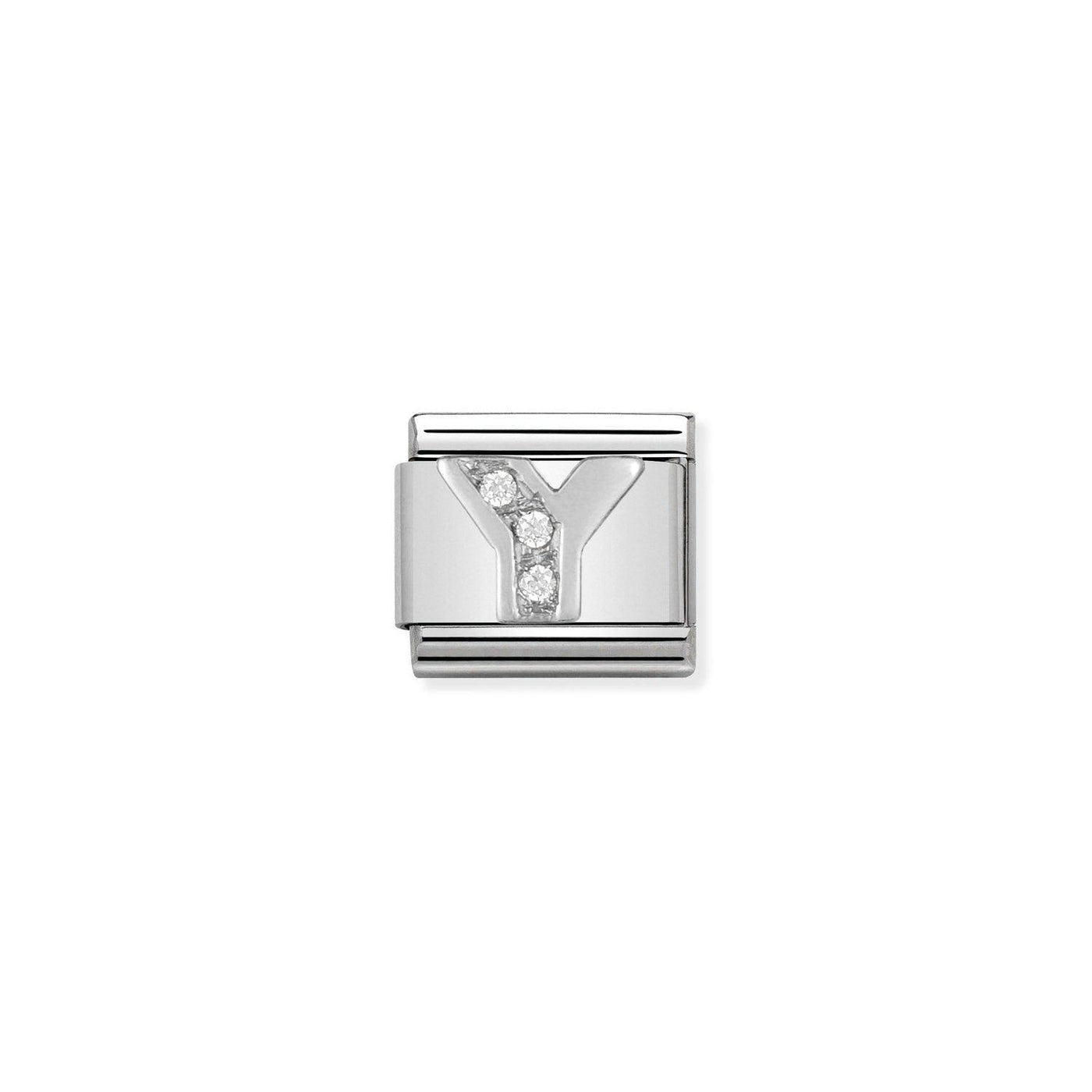 Nomination Classic CZ Silver Letter Y Charm - Rococo Jewellery