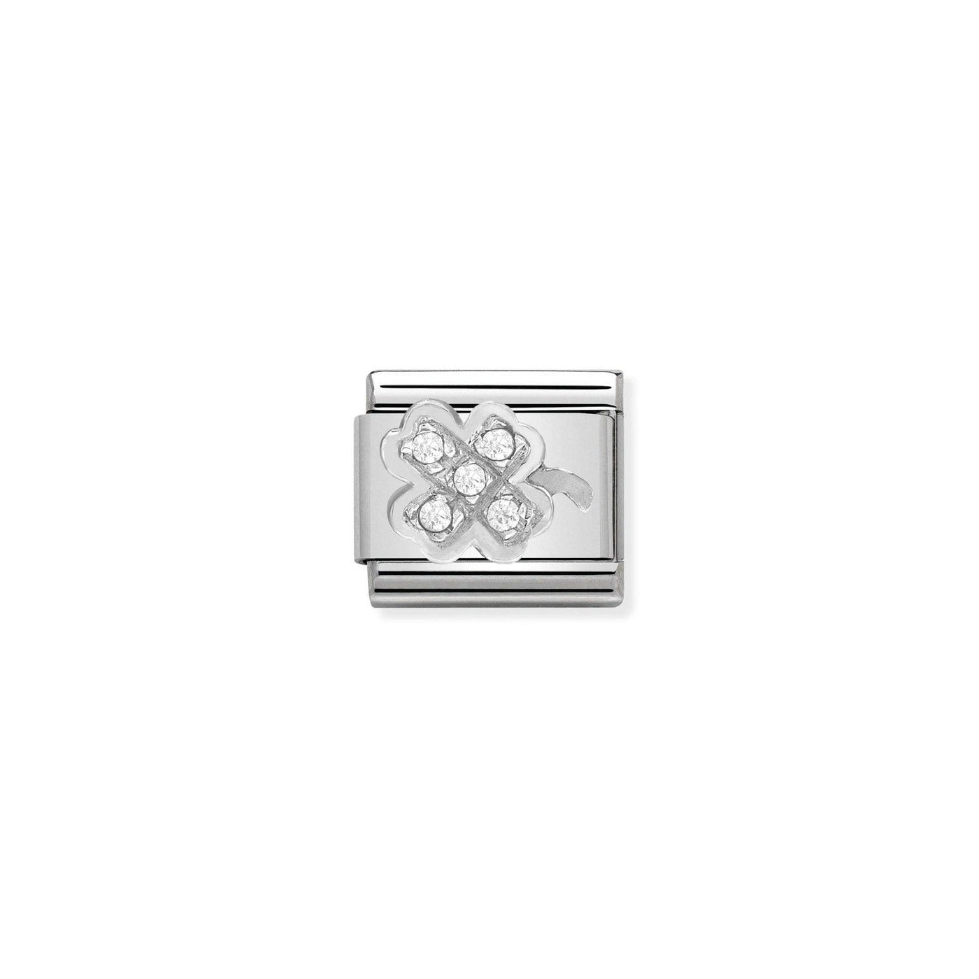 Nomination Classic Silvershine Cubic Zirconia Clover Charm - Rococo Jewellery